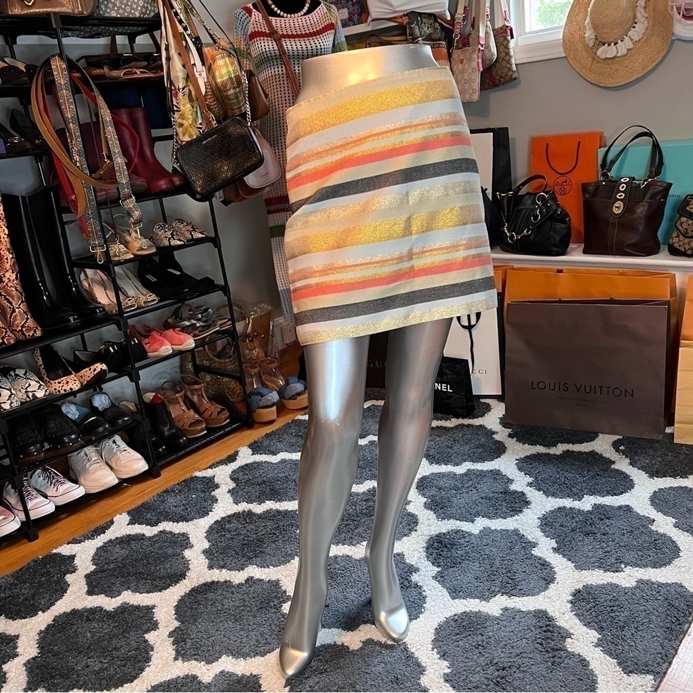 J CREW Metallic Striped Miniskirt - Picture 8 of 9